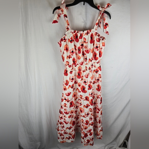 Matilda Jane Floral Sleeveless Red & White Teired Dress Sz M - Picture 4 of 14